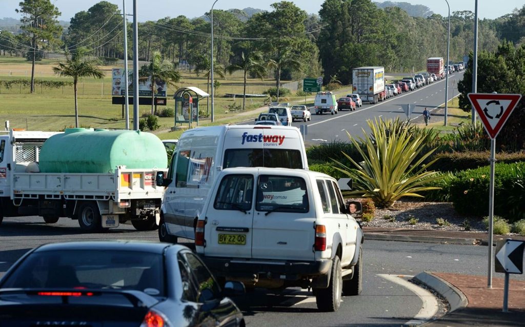 The truck rollover that saw the Pacific Hwy closed for almost four hours led to traffic delays on major arterial roads between Coffs Harbour and Sawtell. The truck rollover that saw the Pacific Hwy closed for almost four hours led to traffic delays on major arterial roads between Coffs Harbour and Sawtell.
